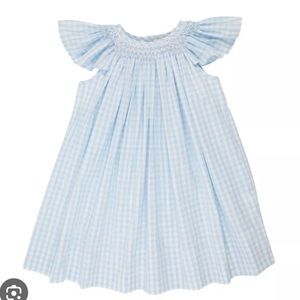 TBBC - angel sleeve, smocked blue/white gingham dress- size 8 - $32